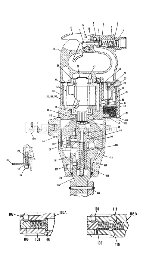Chicago Pneumatic CP0610-GALED Air Impact Wrench Power Tool Section 1 Diagram